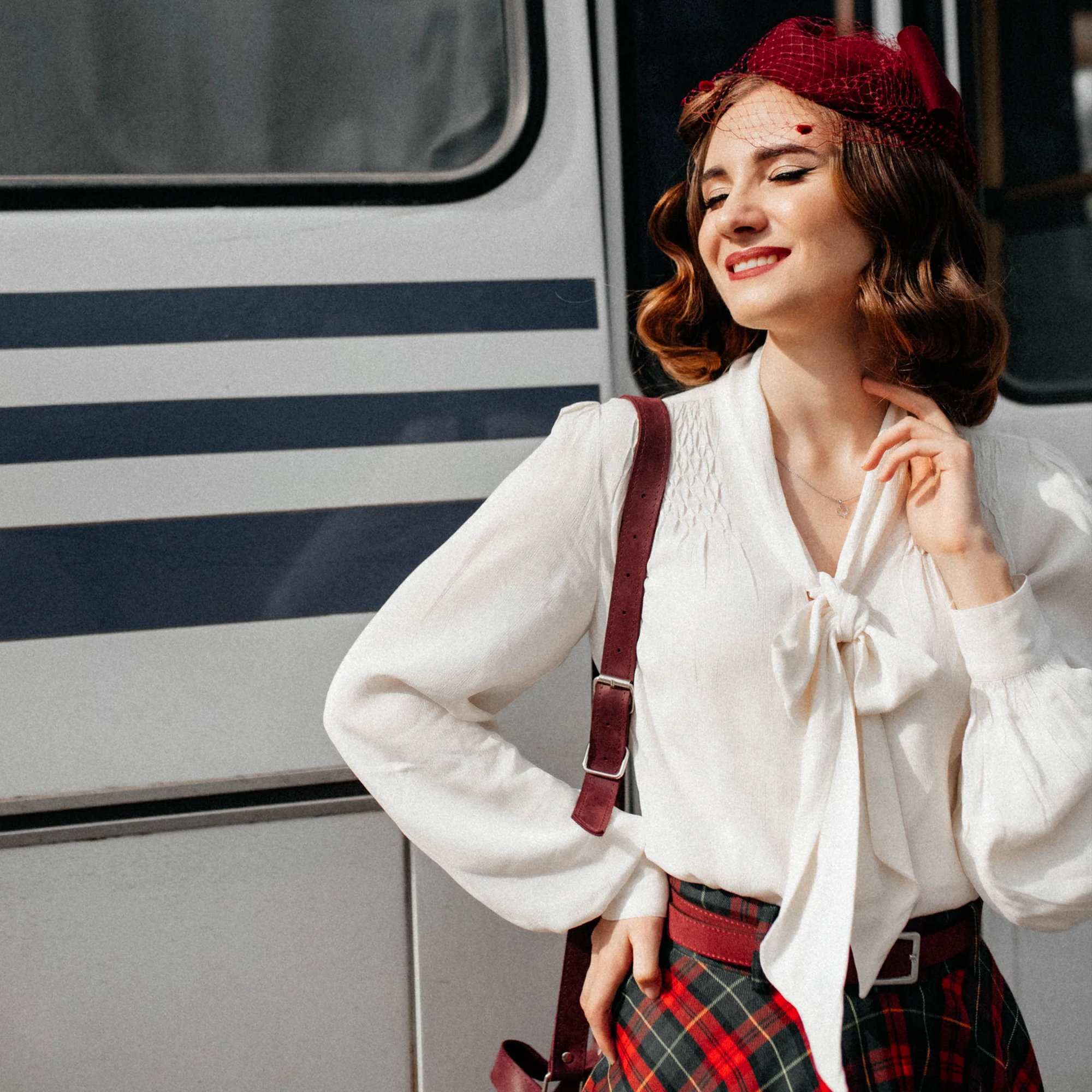 Eva Pussy Bow Blouse in Black Floral Dancer