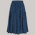 Lucille Pleated Skirt in Navy Polka