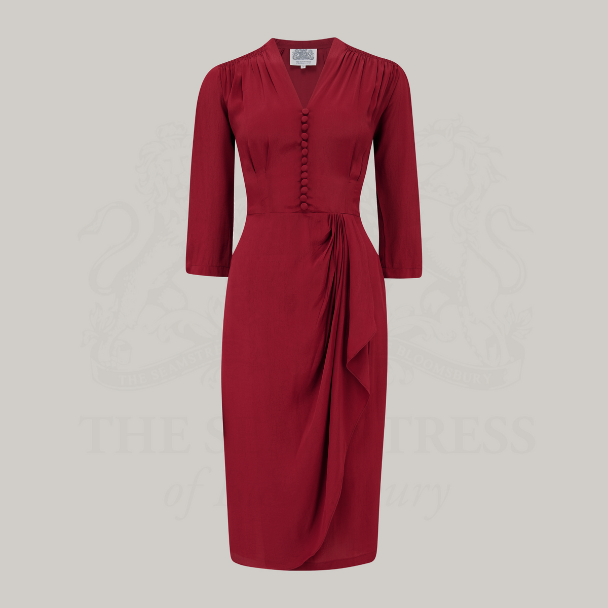 Mabel 3/4 Waterfall Dress in Windsor Wine