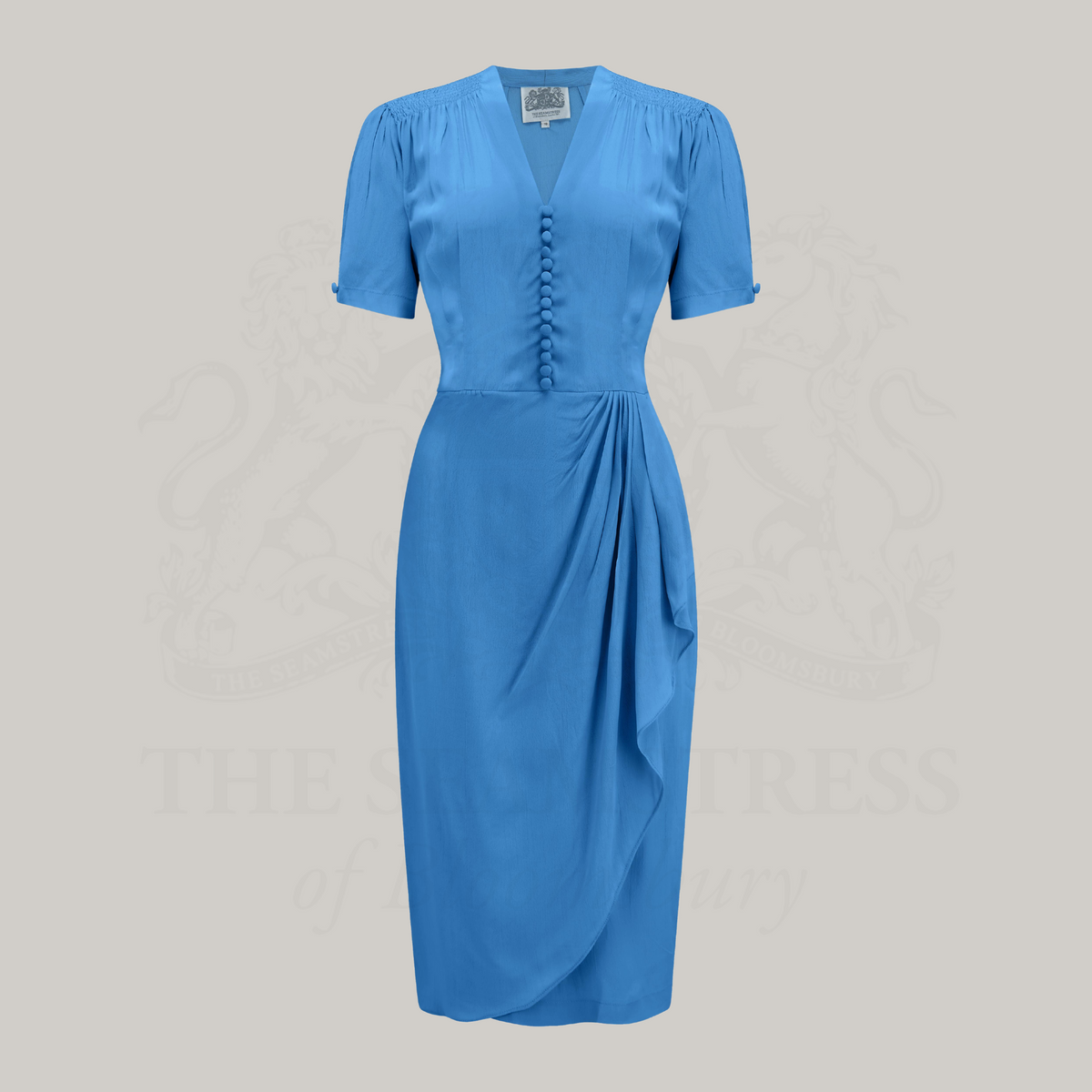 Mabel Waterfall Dress in Palace Blue