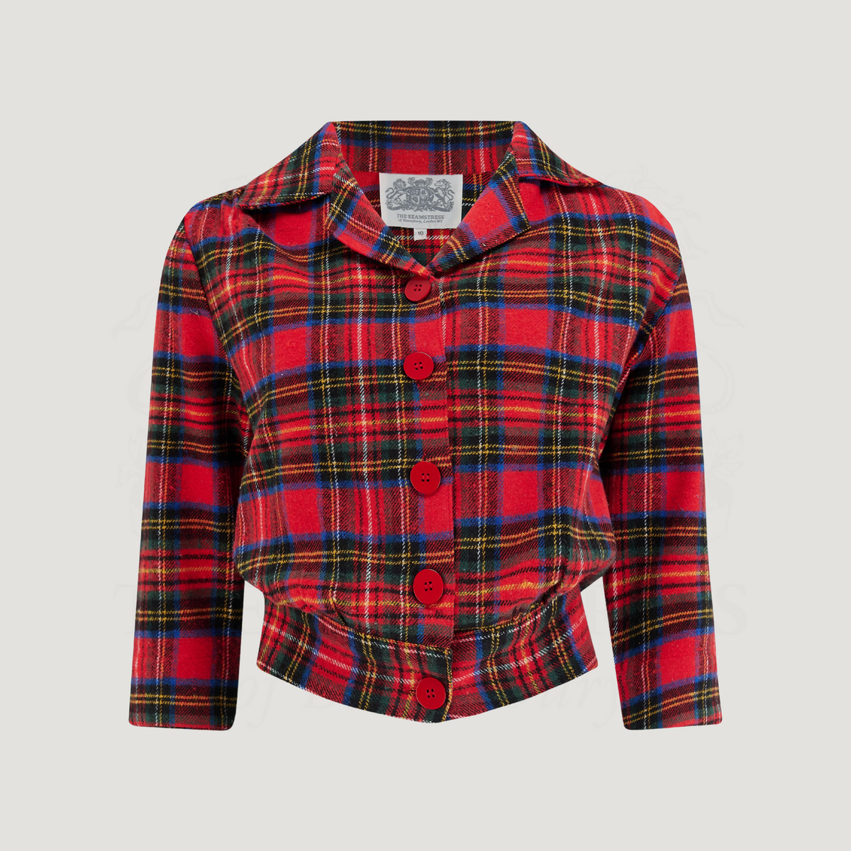 Marion Blouse in Red Plaid Tartan