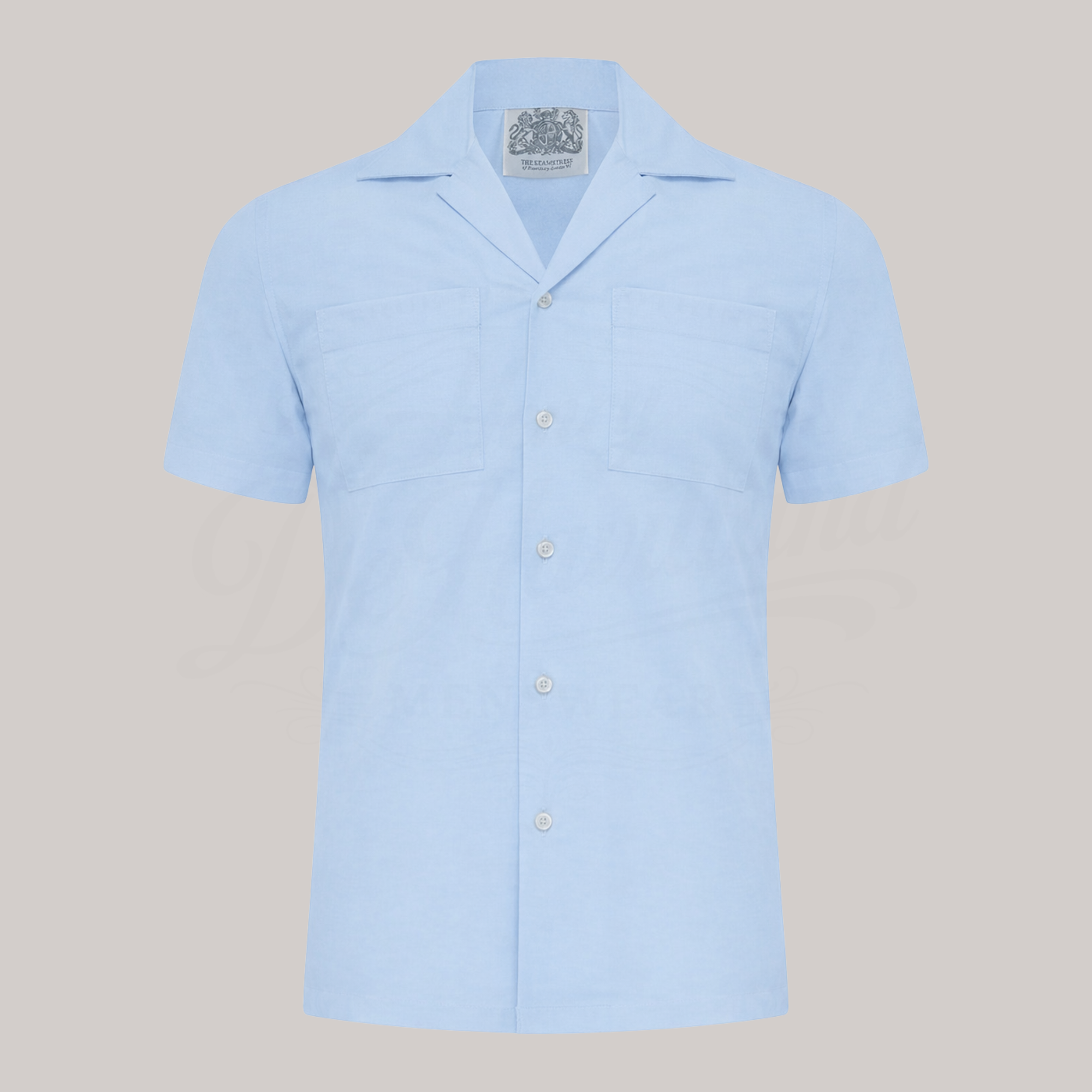 Men's Revere Collar Shirt in Blue