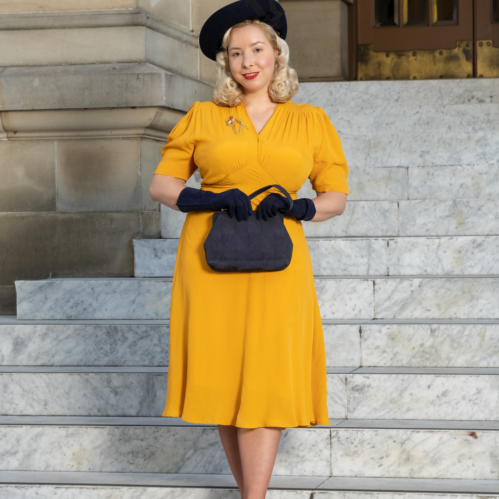 Ruby Dress in Mustard