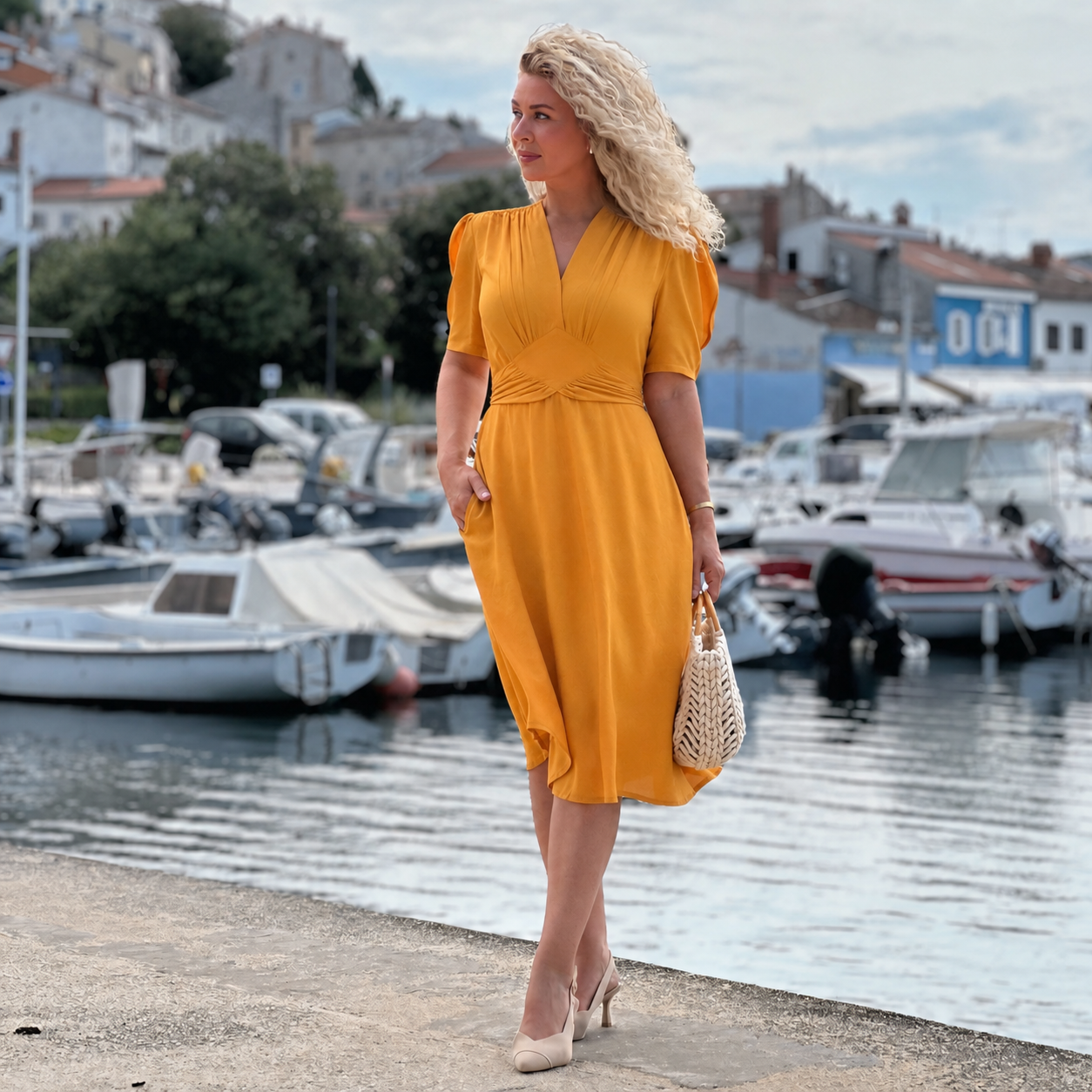 Ruby Dress in Mustard