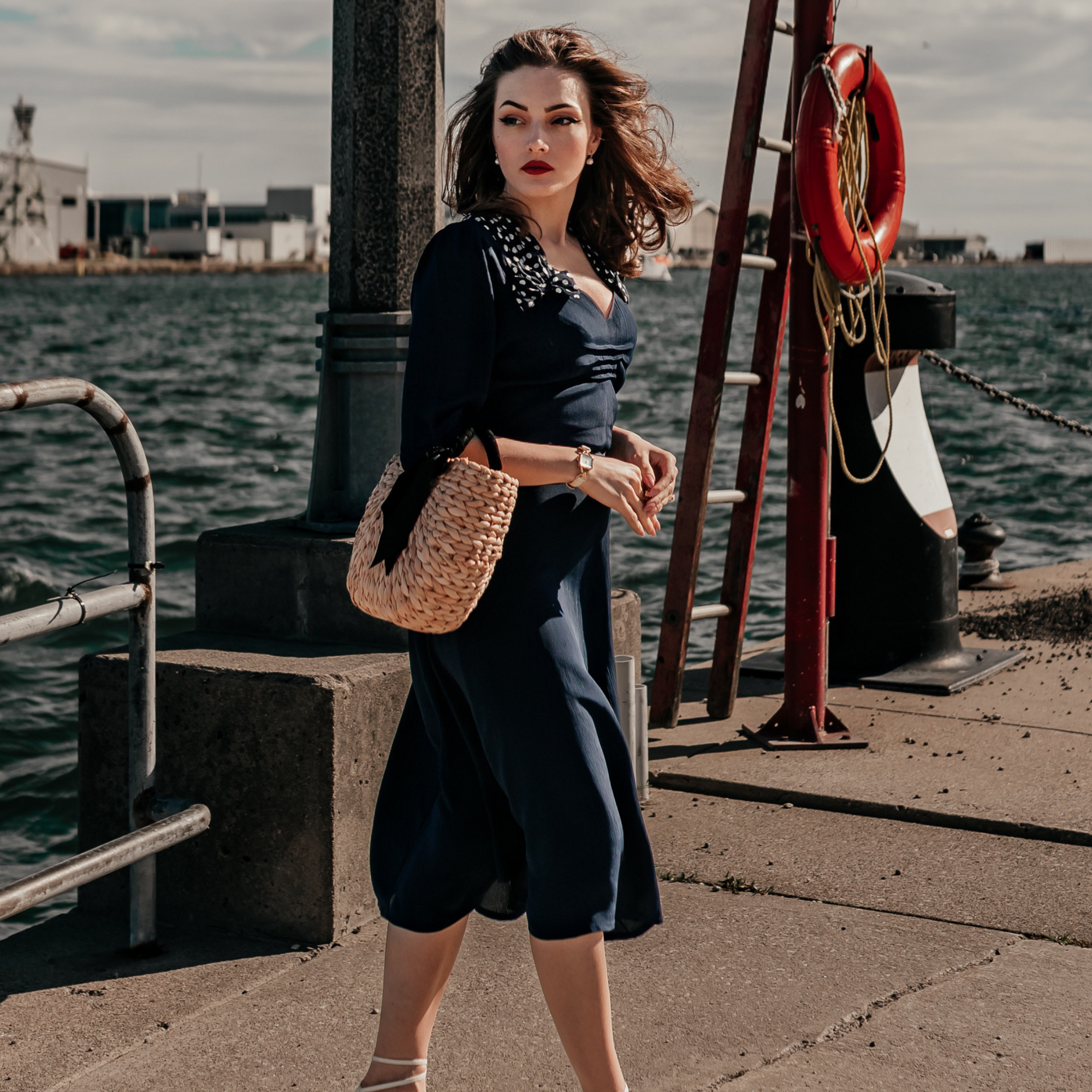 Veronica Dress in French Navy