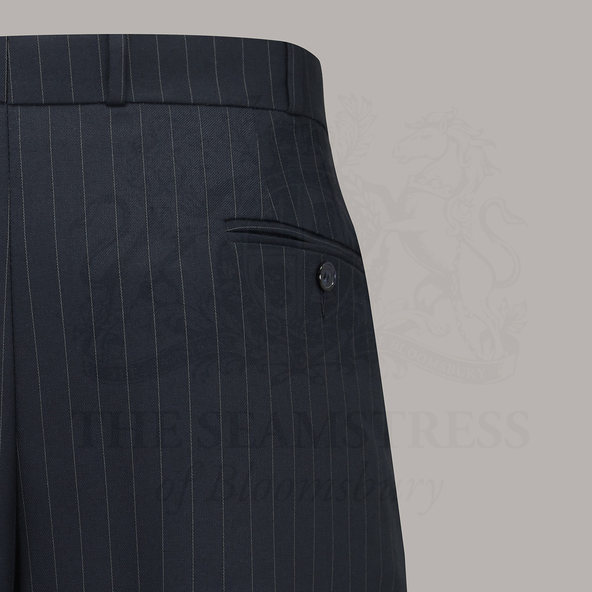 Men's 1940s Trousers in Navy (with complimentary braces) by The Seamstress  of Bloomsbury | Authentic Vintage 1940s Style