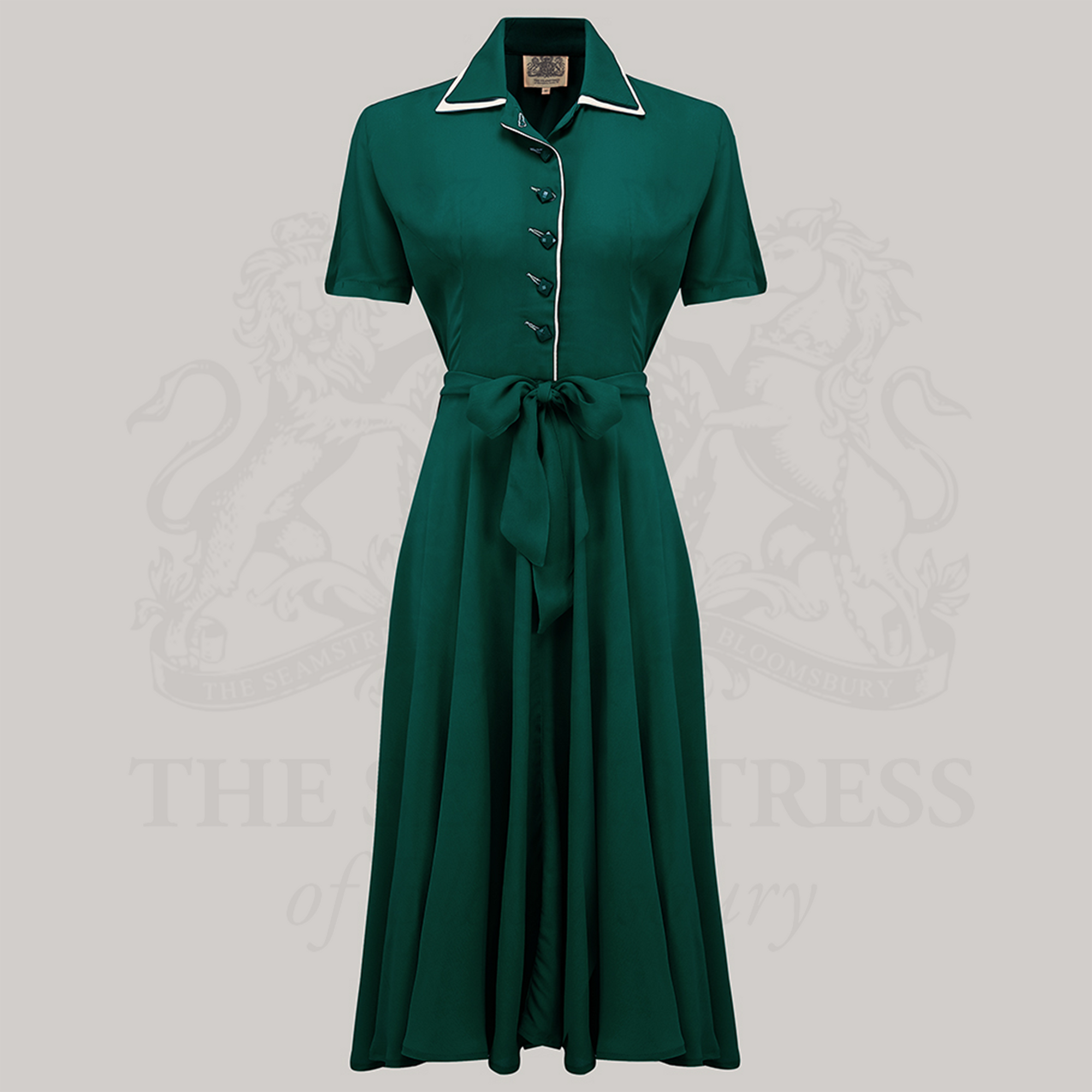Mae Dress in Hampton Green | Classic 1940s Style Tea Dress - The Seamstress of Bloomsbury Mae Dress in Hampton Green | Classic 1940s Style Tea Dress - The Seamstress of Bloomsbury