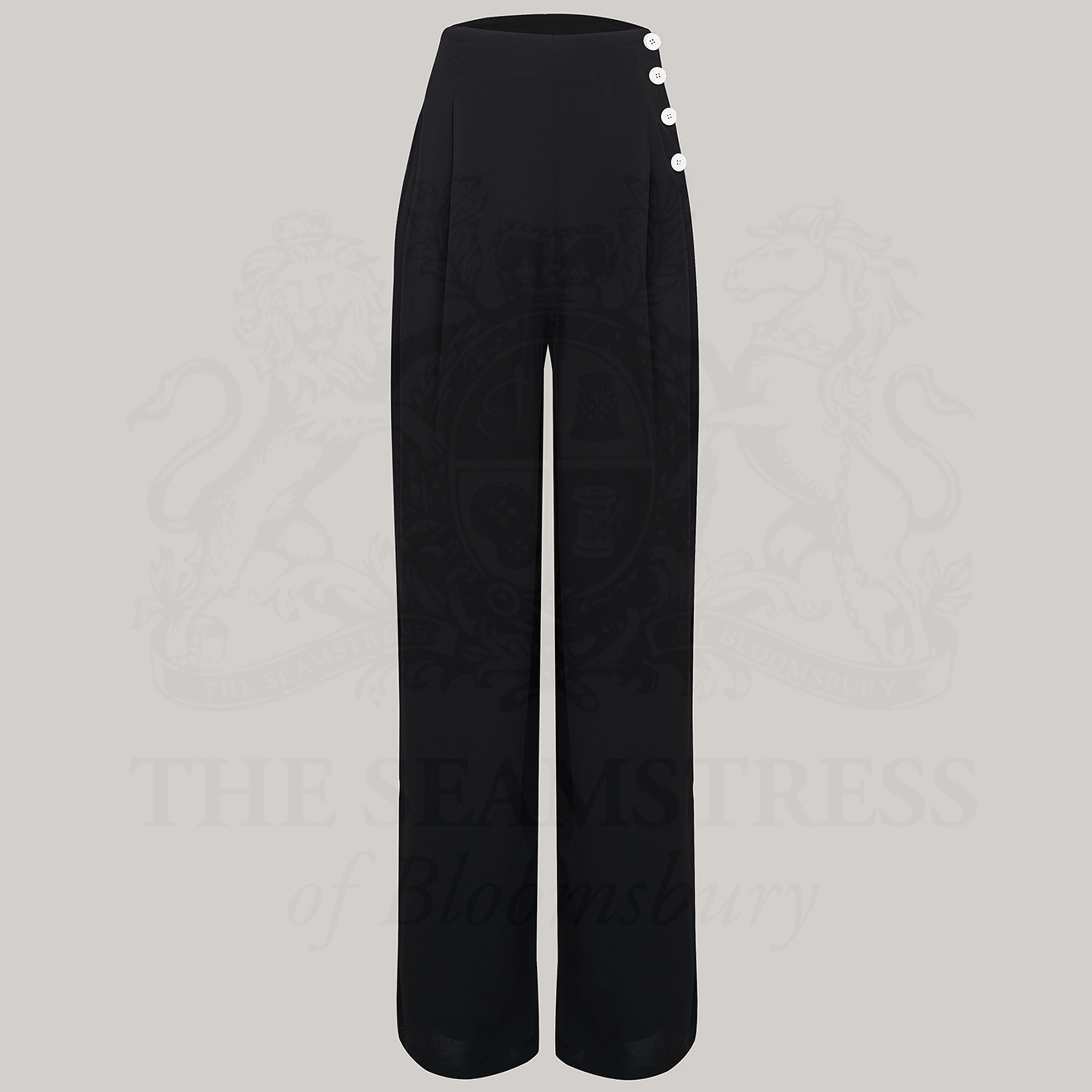 Audrey Trousers Liquorice Black  Vintage Style Women's Trousers