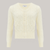 A 1940s style cable knitted cardigan in cream. Matching cream buttons feature down the front of the cardigan.